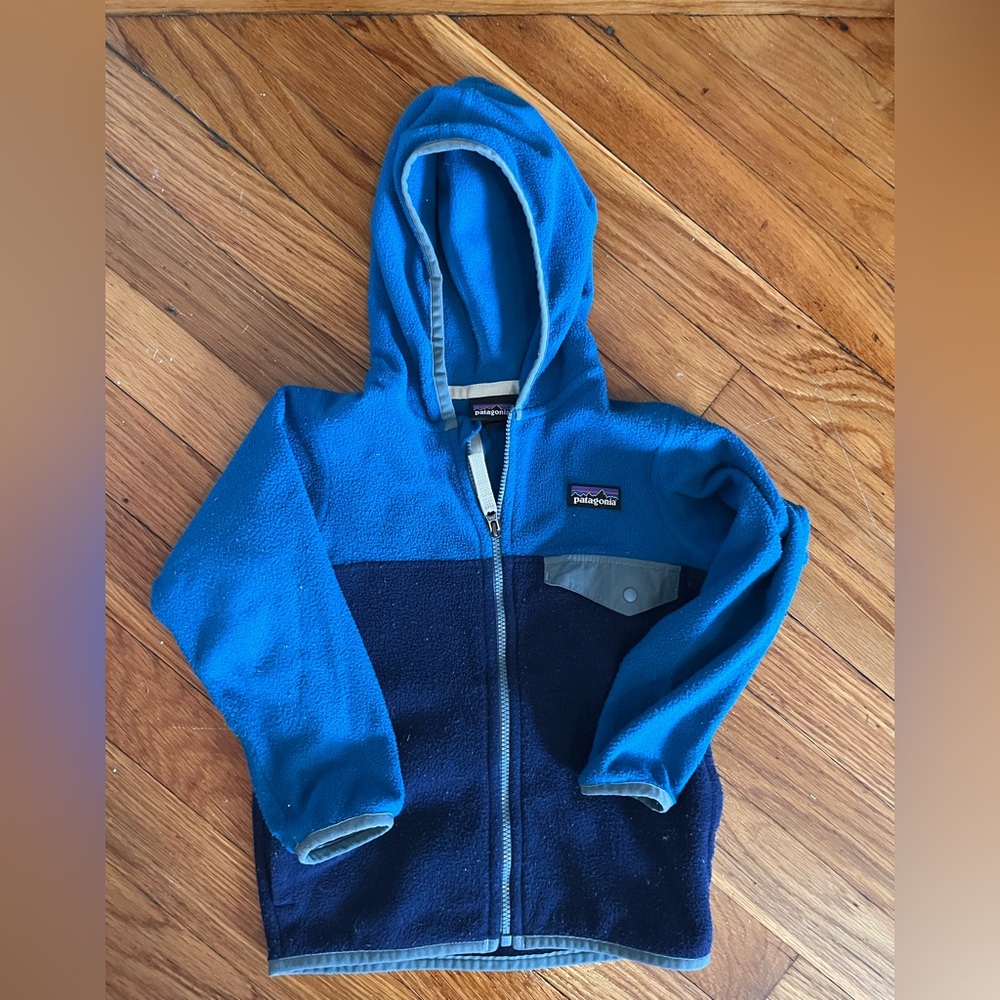 Patagonia Kids Two-Tone Blue Fleece Hoodie